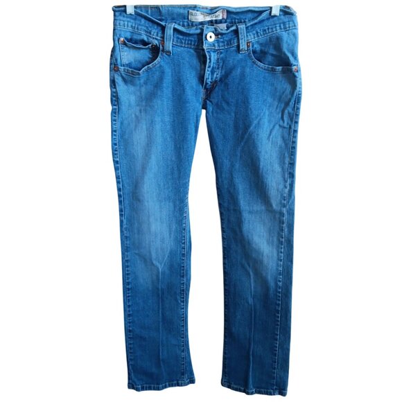 Levis Womens Slouch Straight Jeans 11M Jr Blue Denim Stretch - Picture 1 of 8